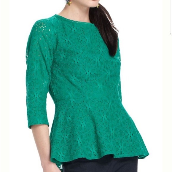 Anthropologie Tops - Moulinette Soeurs Lace Overlay Peplum Top Sz 0
